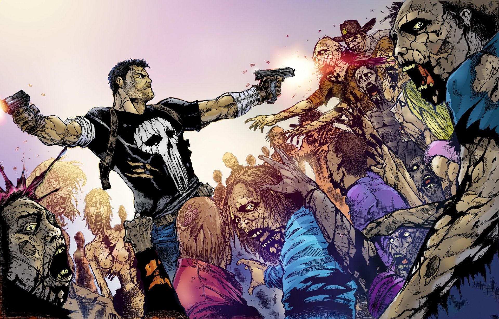 punisher frank castle crossover zombie the walking dead the walking dead