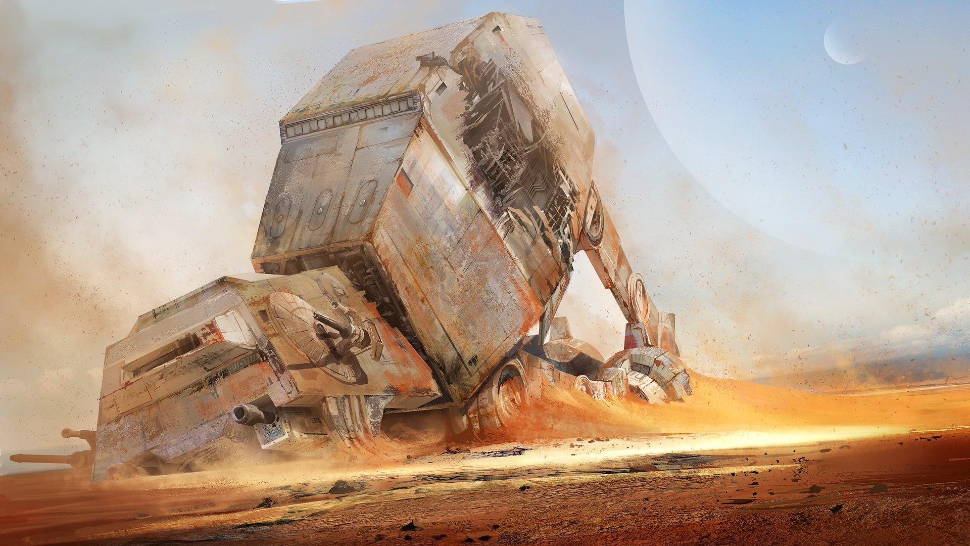 tar wars robots planet desert ruin