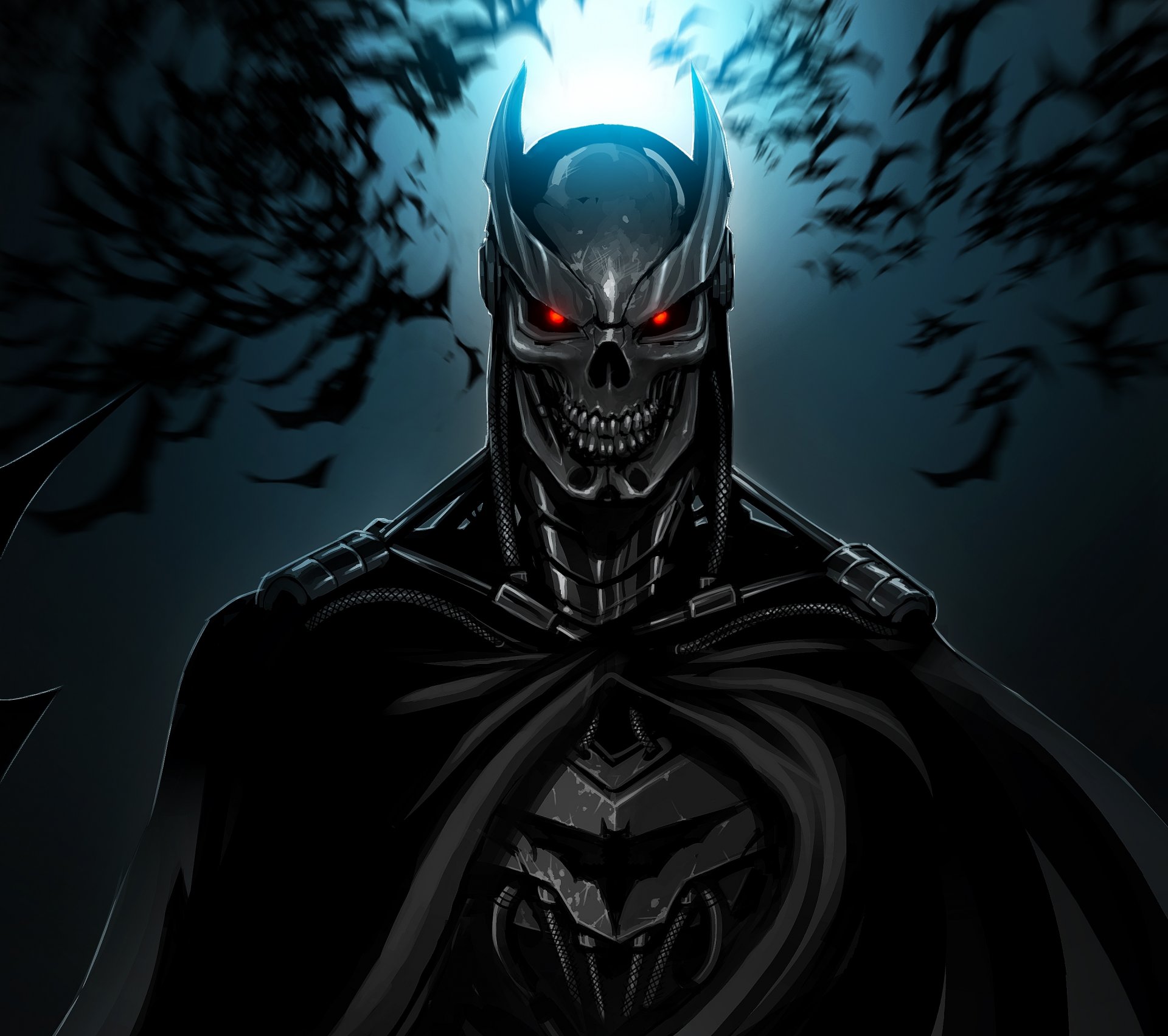 notte luna batman terminator fan art