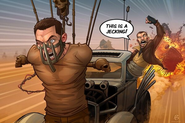 Comics mad max auf dem Auto