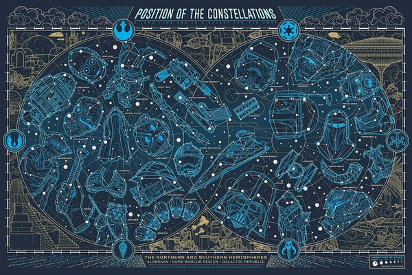 Mapa de constelaciones de Star Wars