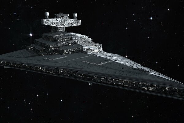 Star Destroyer Imperiale nello spazio