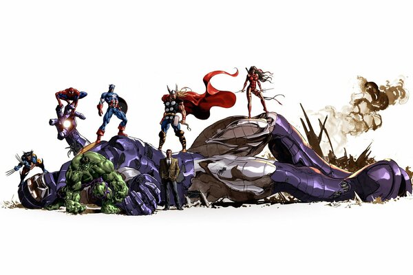 Spider-Man, Thor, Hulk, Capitan America, Wolverine e Wonder Woman sono i supereroi dei fumetti Marvel