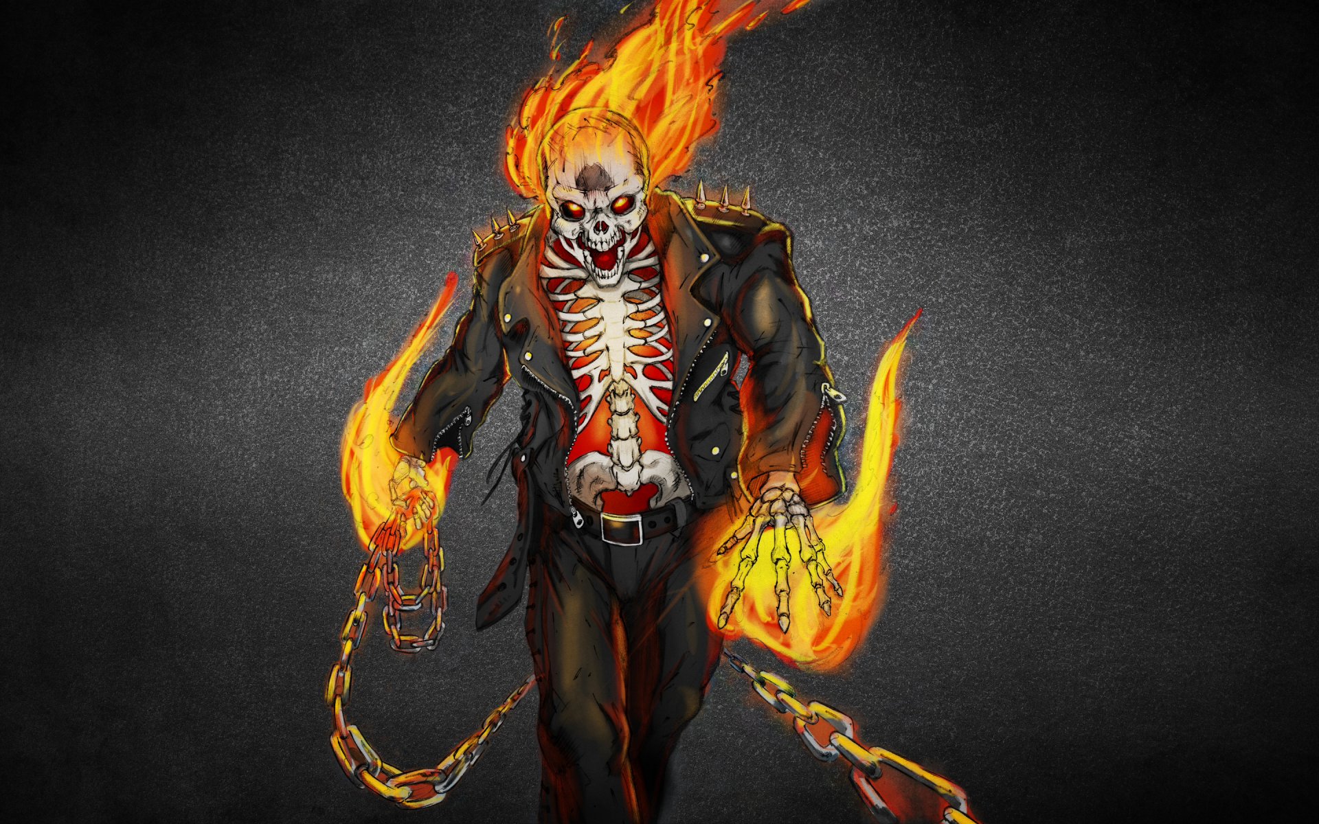 ghost rider ghost rider skeleton fire flame skull dark background