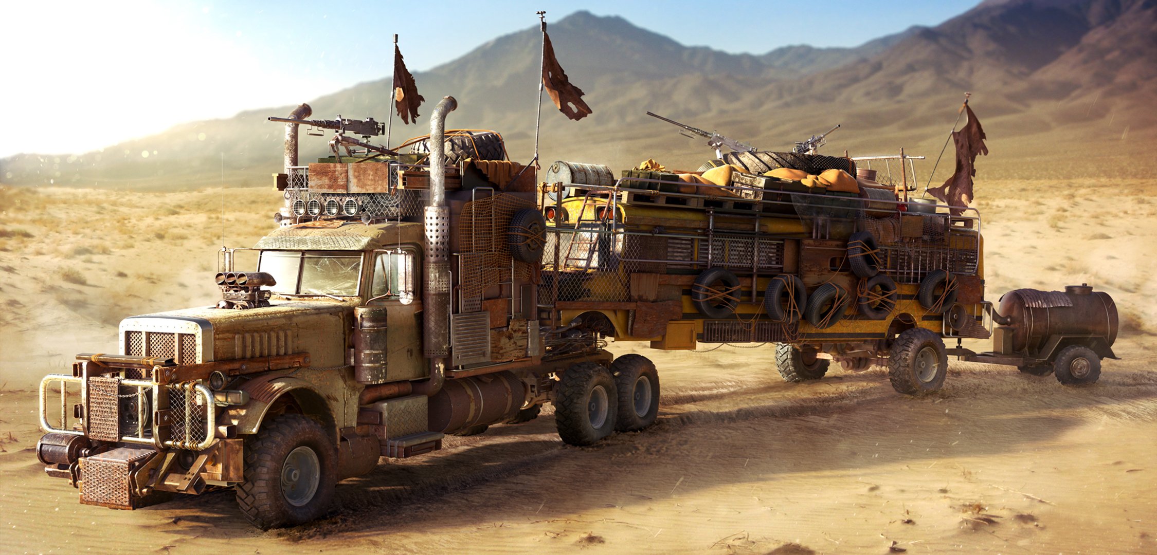 fallout autobus scolaire camion friche désert post-apocalyptique bus