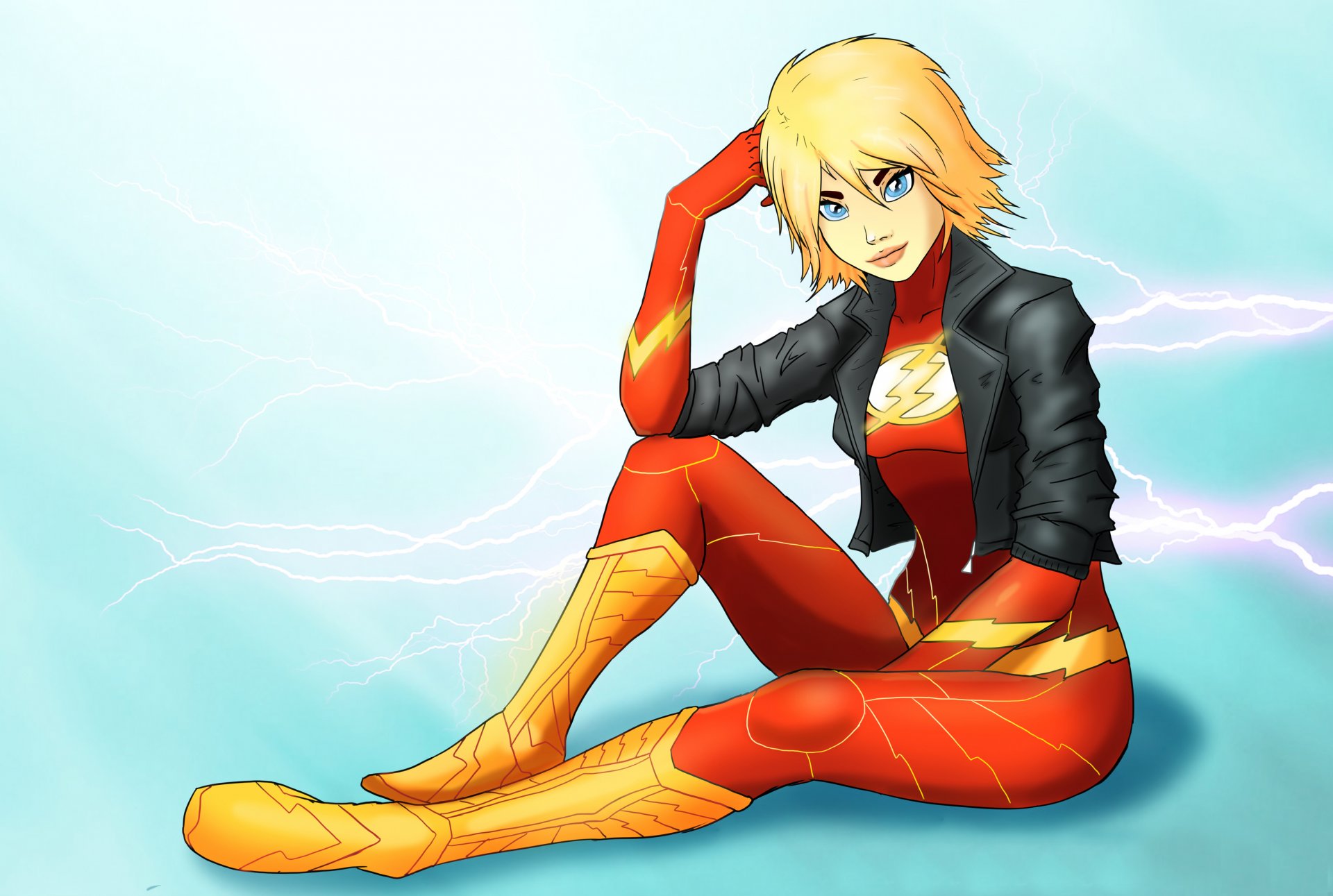 flash bande dessinée permanente fan art costume fille