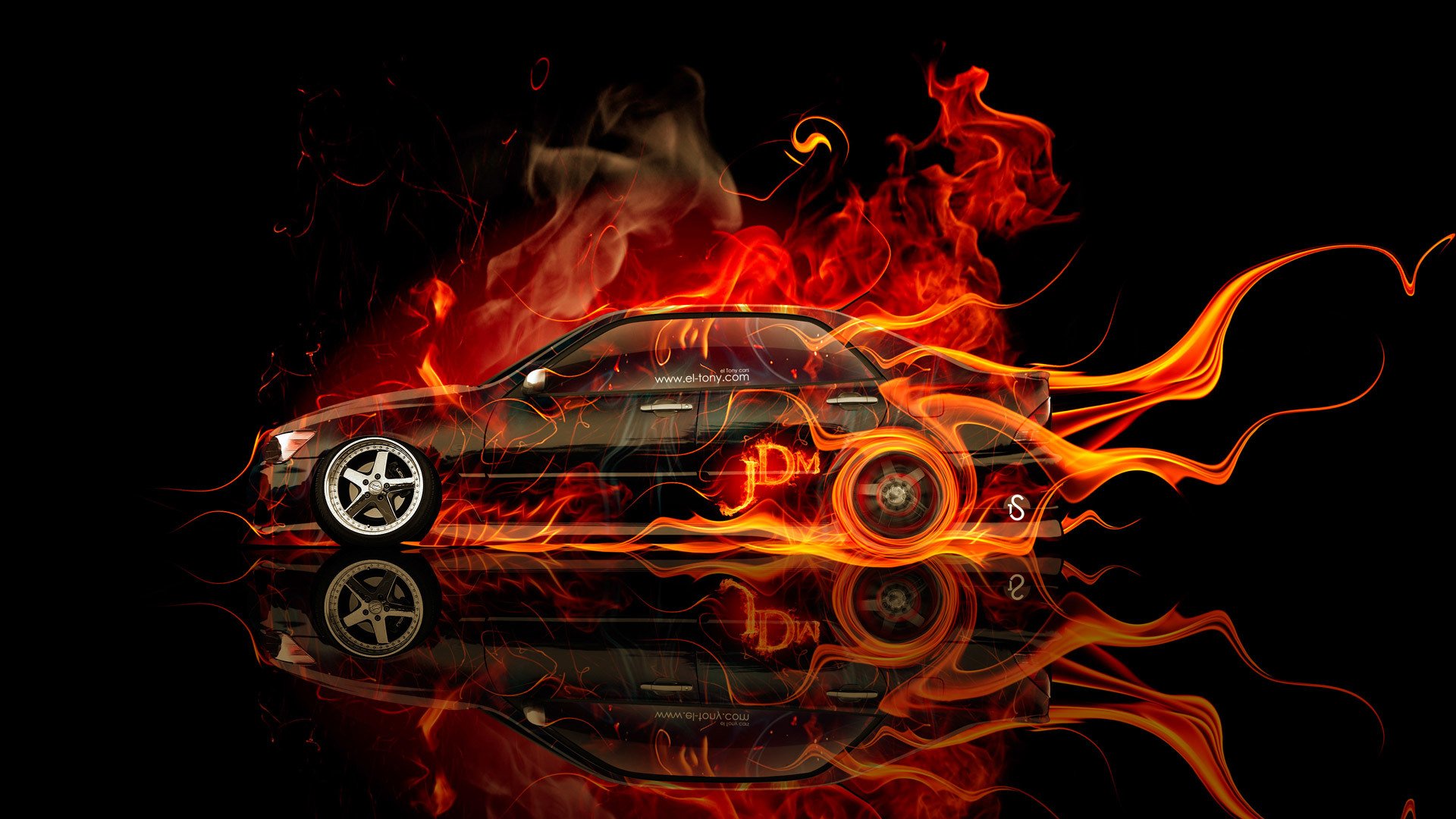 tony kohan toyota altezza jdm fire car orange black flame abstract el tony cars photoshop wallpaper design style toyota alteza alteza fiery car fiery auto fire side view jedeem 2014 orange