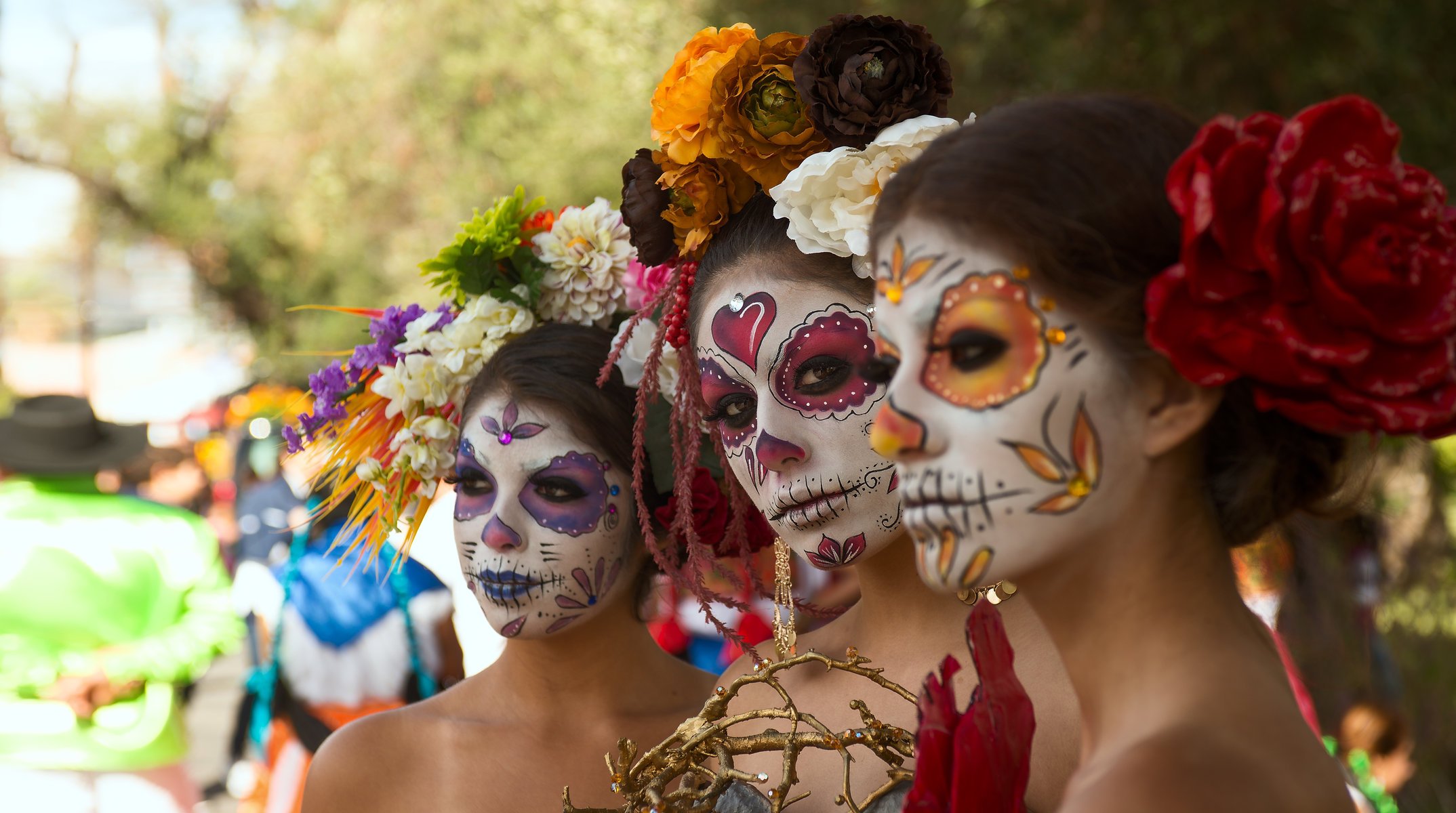 chicas día de los muertos día de los muertos cara color estilo verano