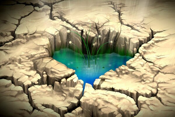 Desktop wallpaper heart of water surrounded by stones