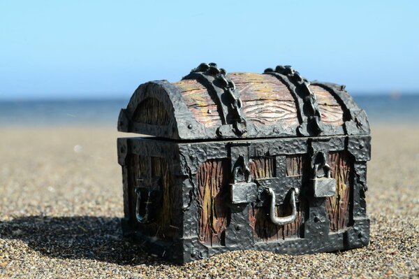 An old treasure chest with chains