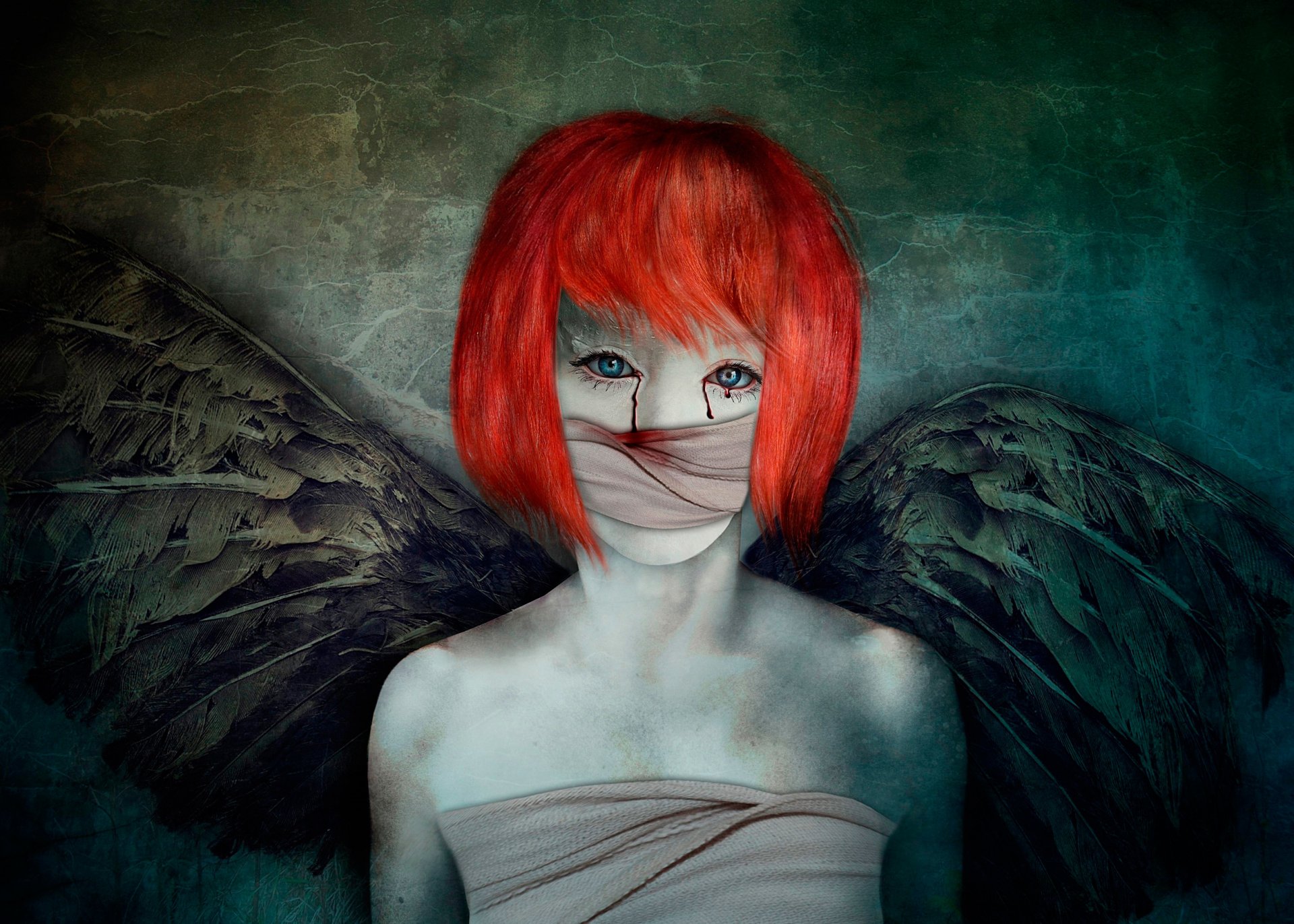 girl wings art fantasy