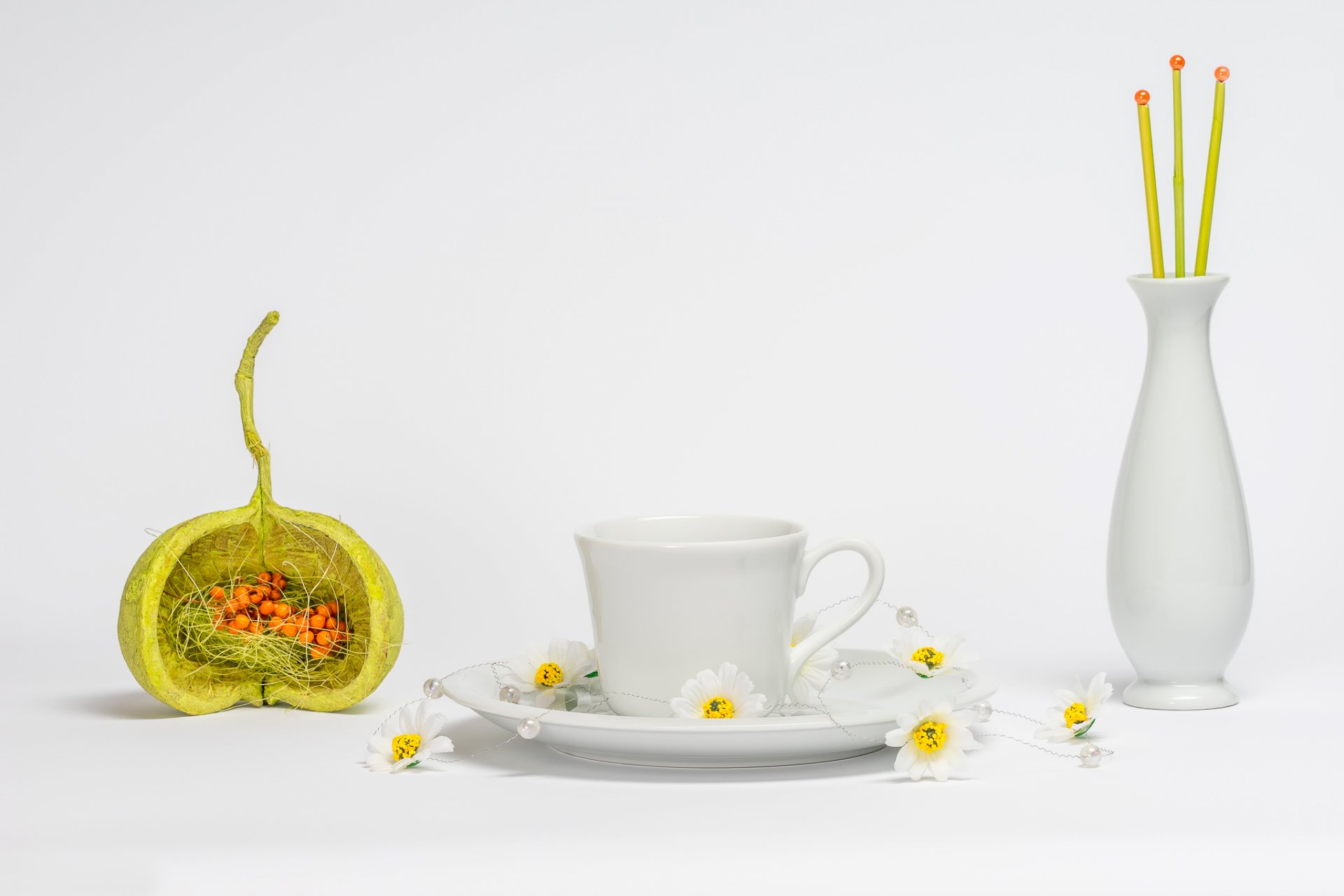 bianco tazza vaso fiori perla