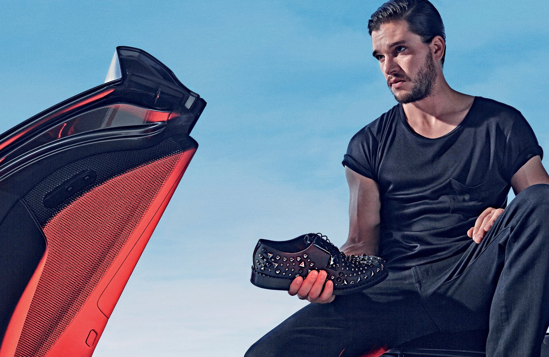 kit harington servizio fotografico jimmy choo marchio