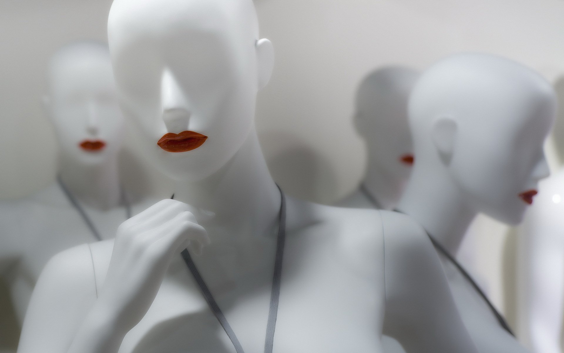 mannequins flowers background