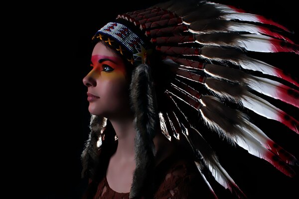 Photo shoot of a girl with feathers