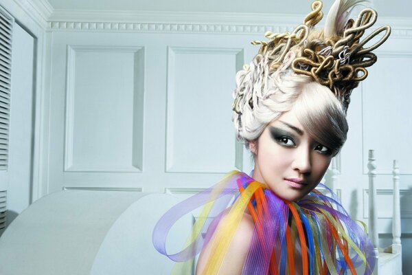 Style asiatique. Coiffure intéressante