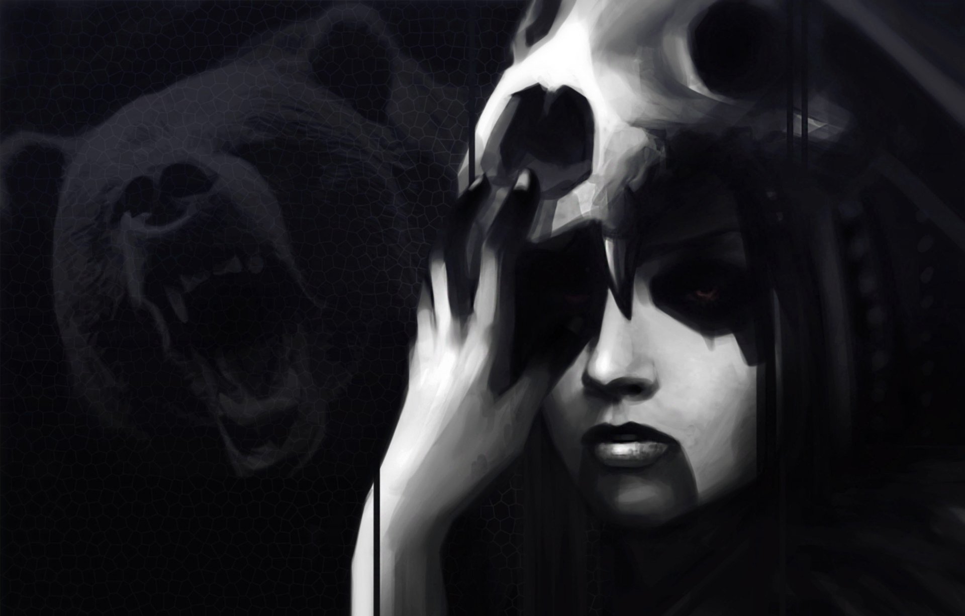 girl skull bear