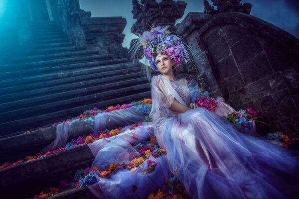 The image of the bride illuminated by the moon