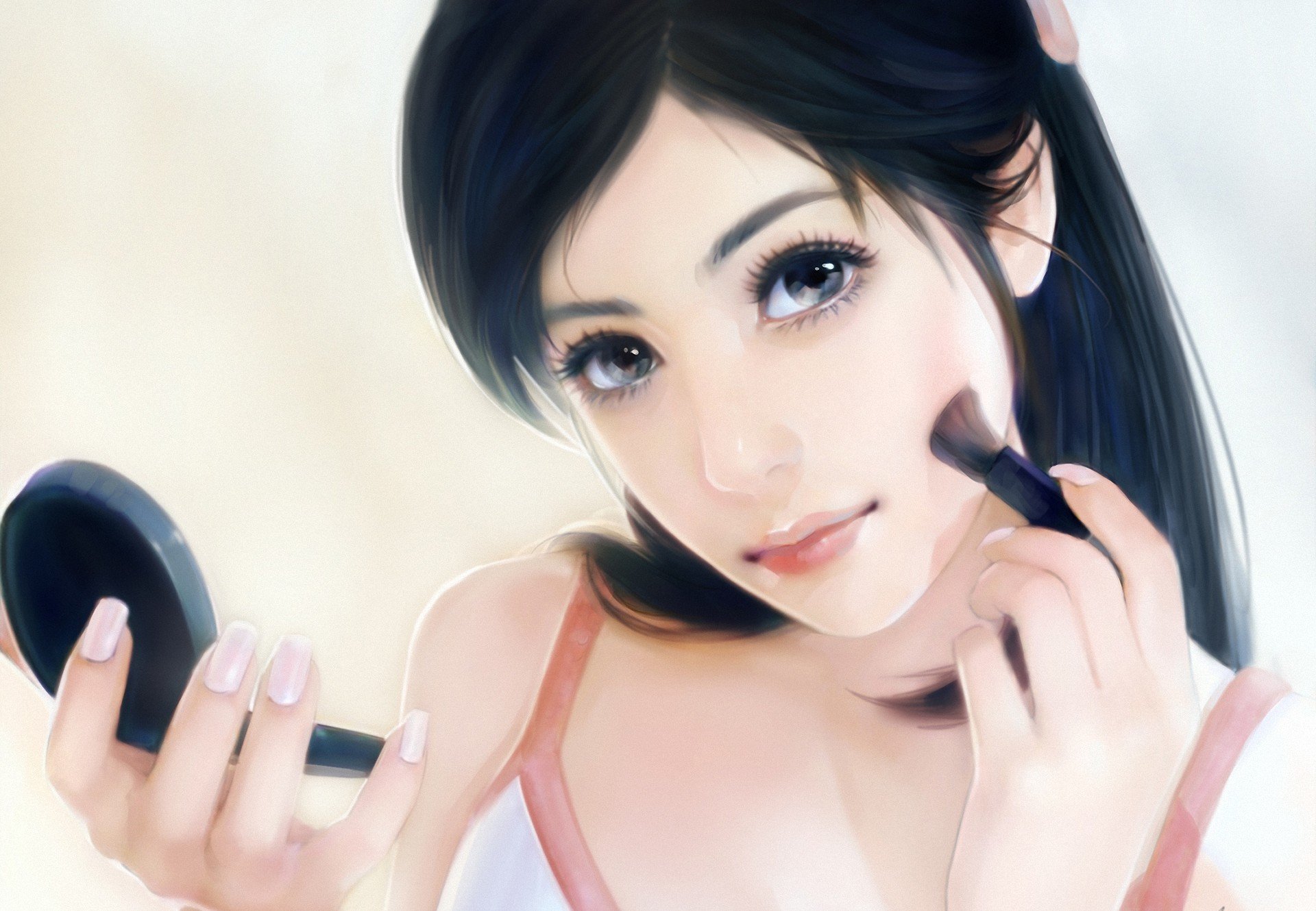 art yu-han chen girl brush blush eye