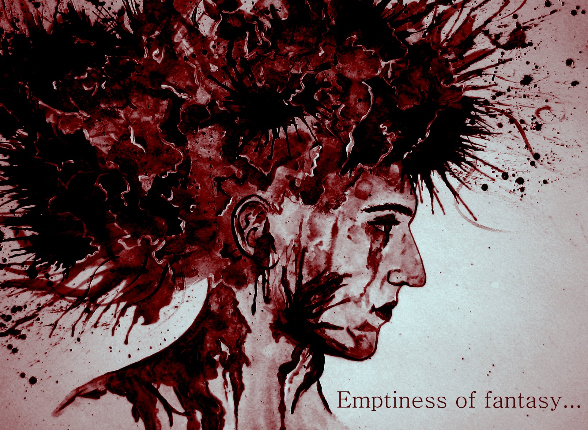 emptiness of fantasy art thought fantasy brain blood