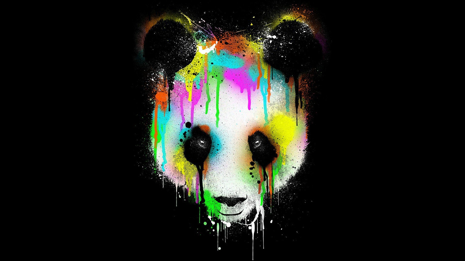 abstracciones panda ojos colores fondo