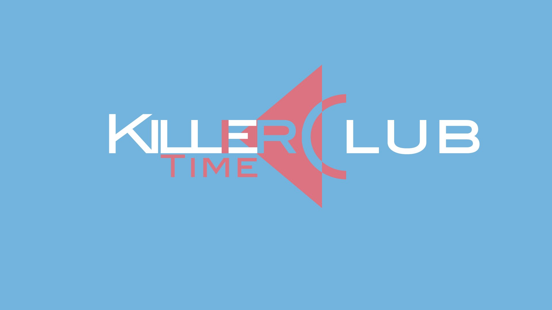 tueur fois club minimalisme assassins temps lumineux logo rose bleu