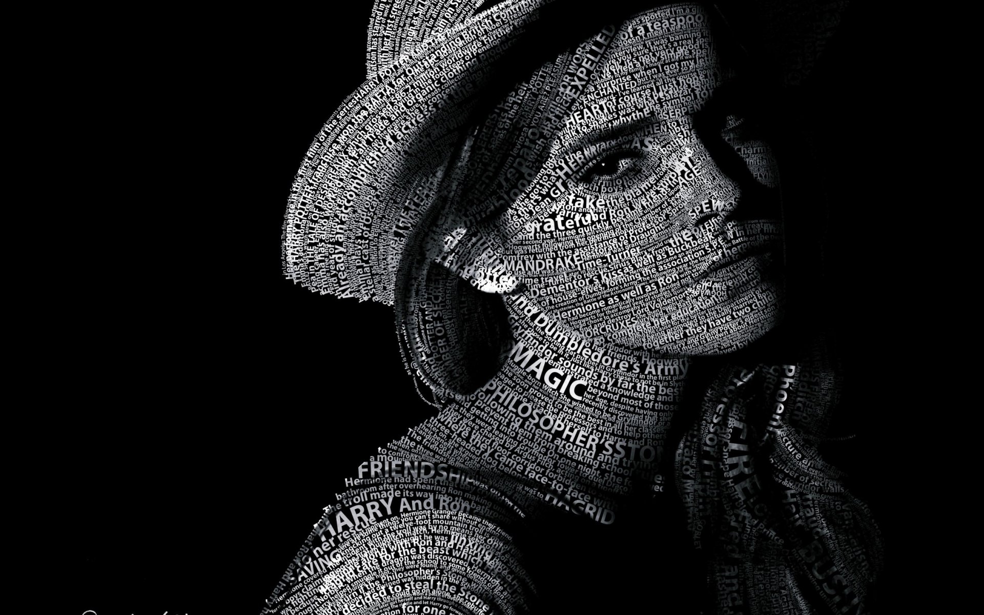 typography text emma watson portrait