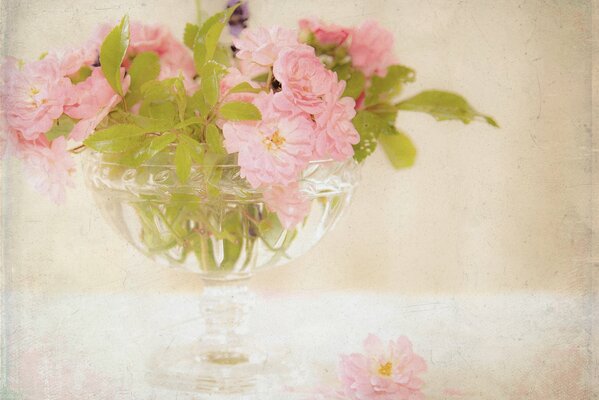 Tea bouquet in a crystal vase