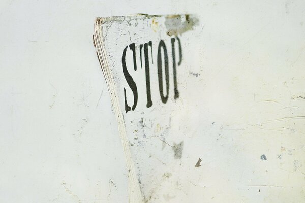 The inscription Stop on a white background