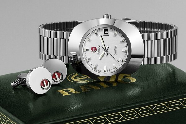 Men s set in the form of watches and cufflinks