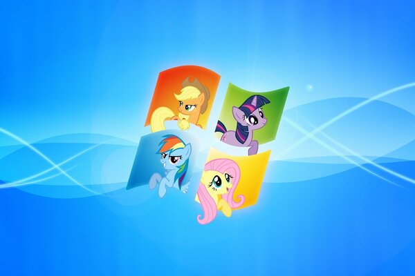 Заставка windows с my little pony