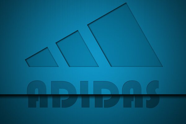 Logotipo de adidas en versión libre sobre fondo azul