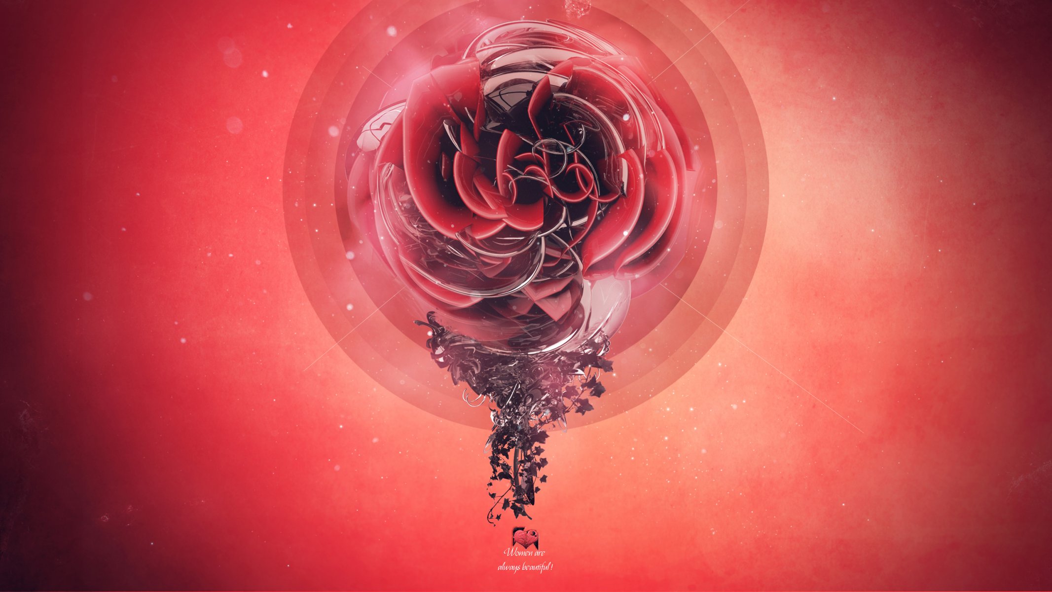 creative flower render graphics style red