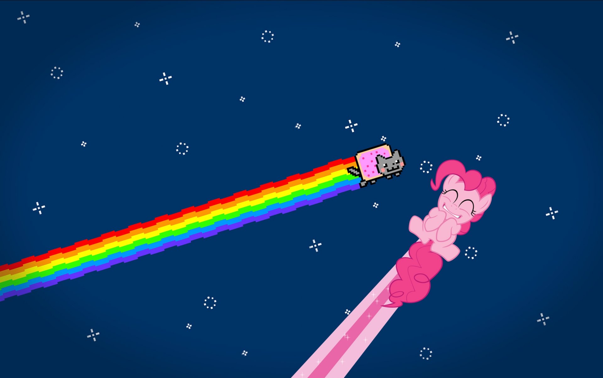 nyan cat gatto arcobaleno stelle pinky pie anime