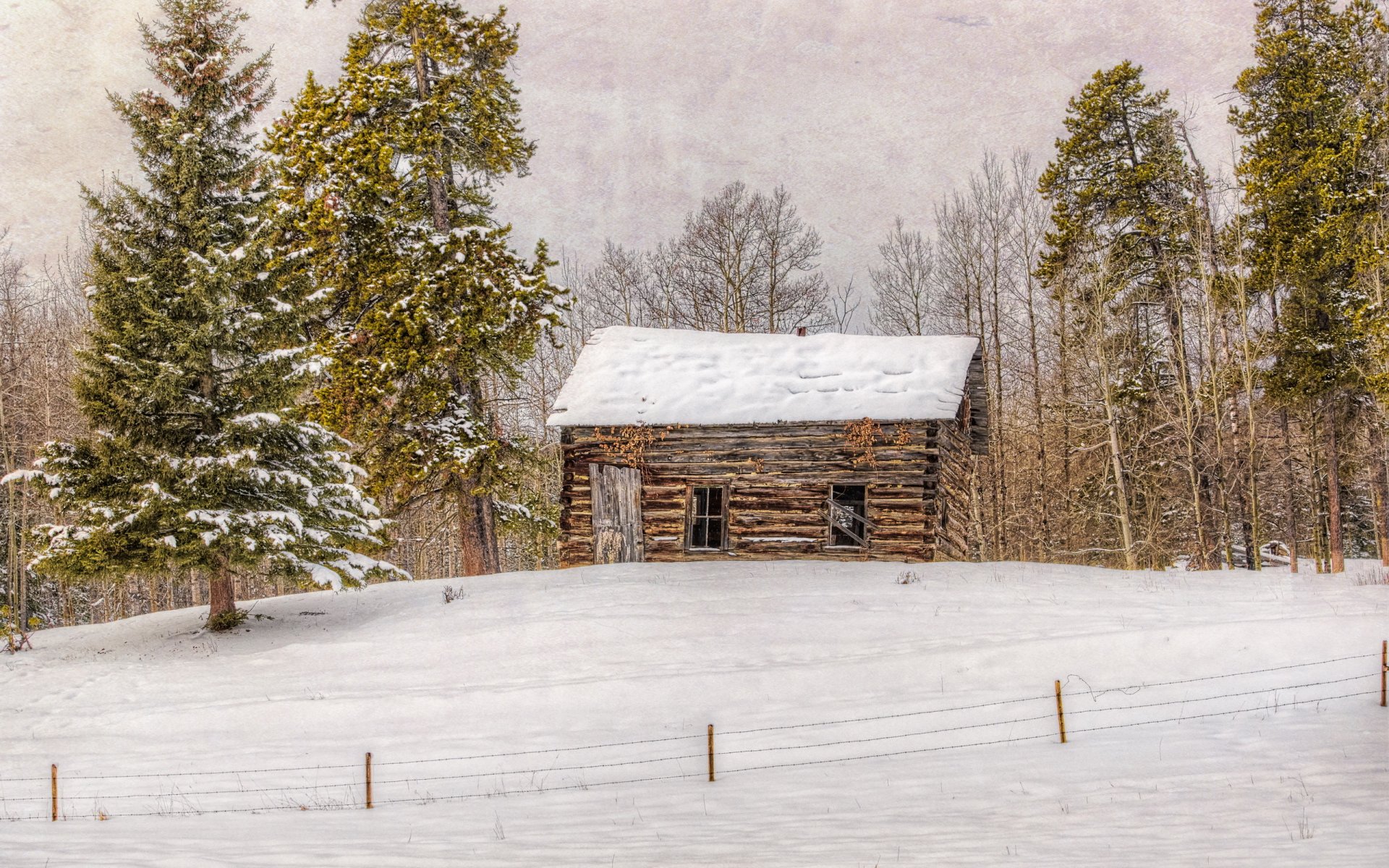 paesaggio inverno casa stile