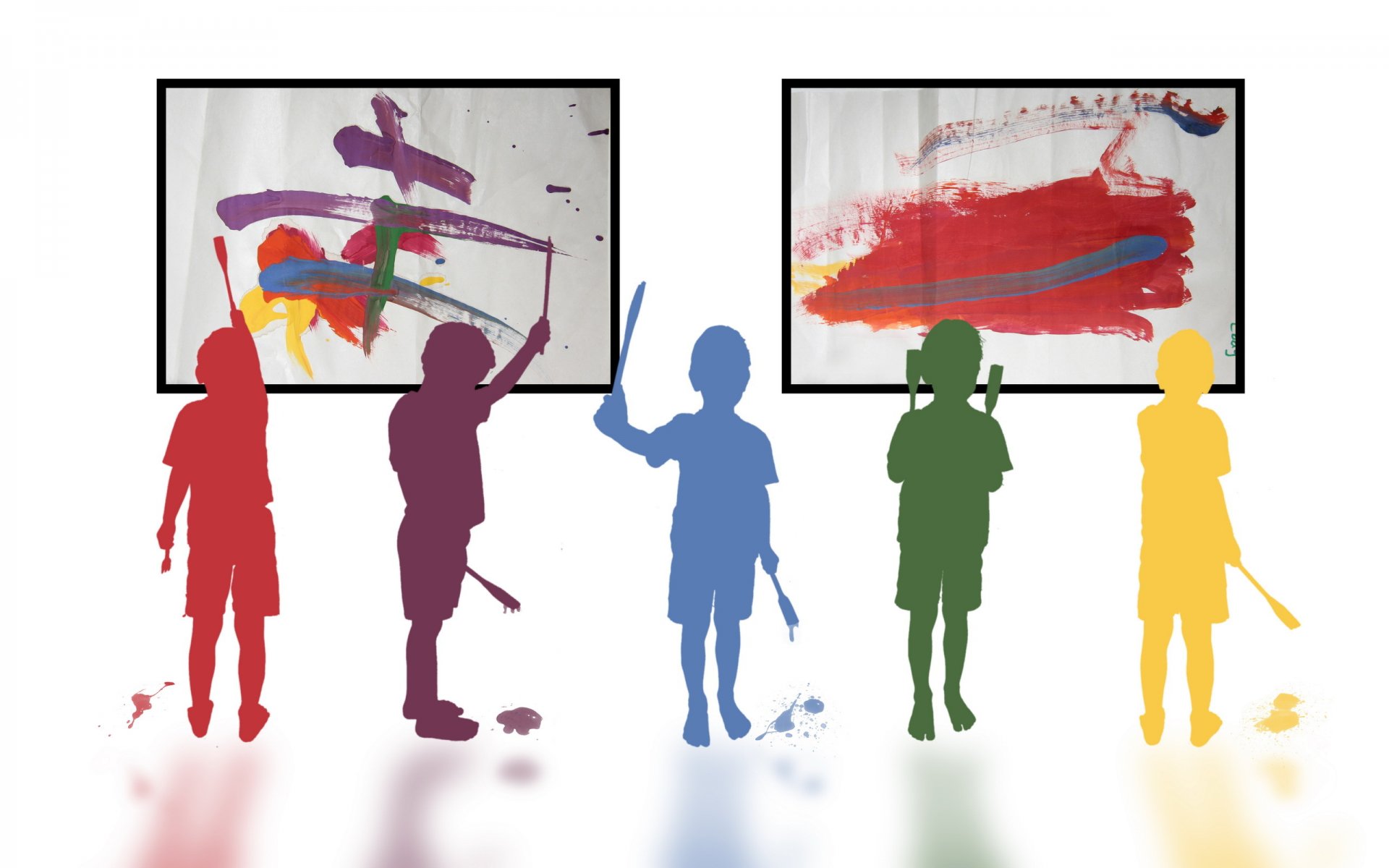 painting silhouettes background style