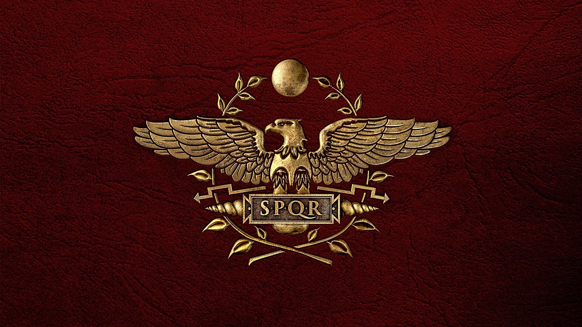 blason symbole rome romain empire rouge fond cuir