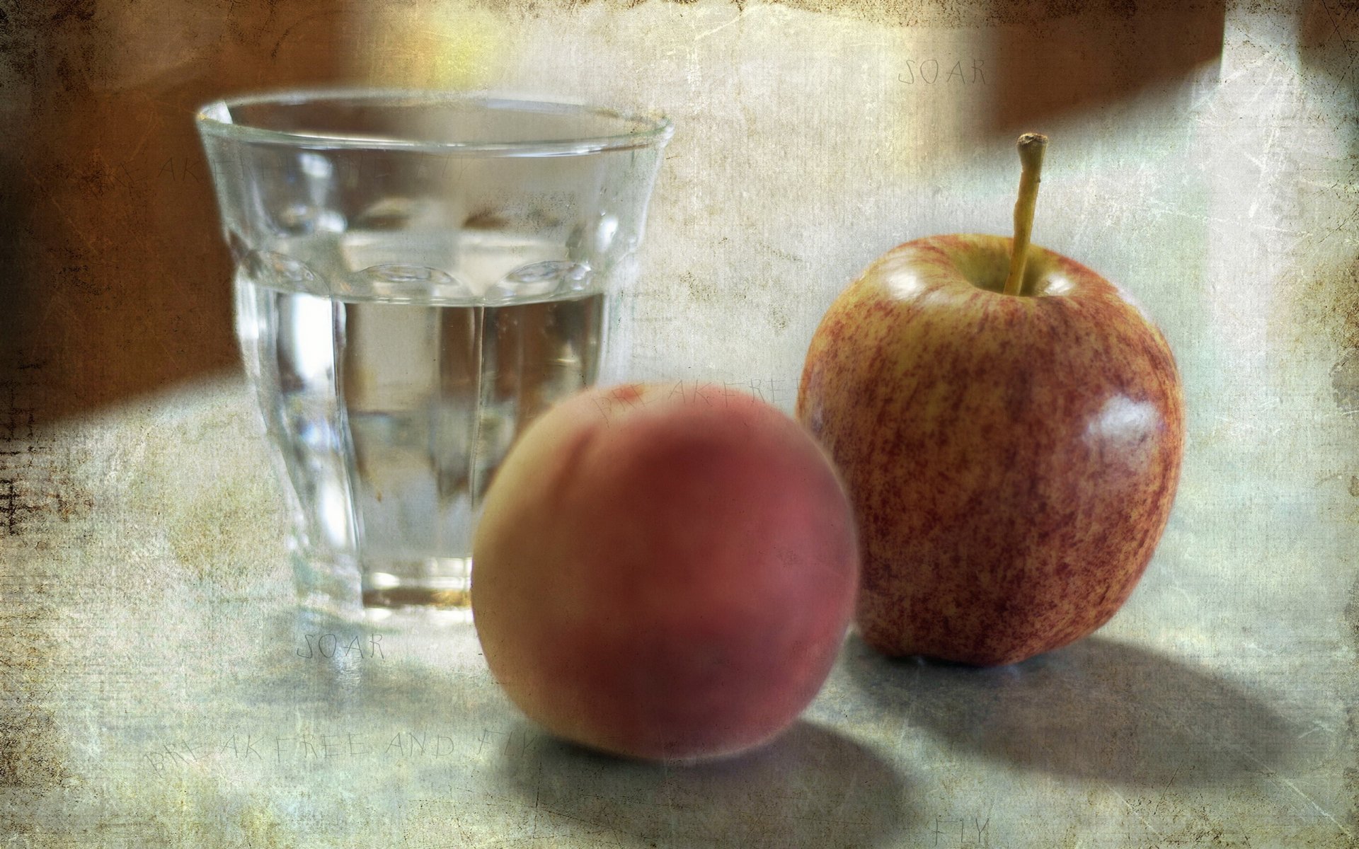 glas pfirsich apfel stil