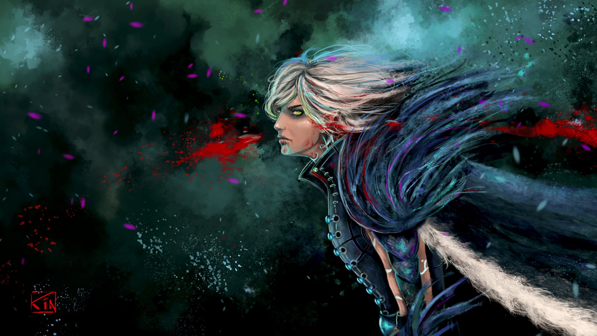 dragon age fenris art rinacane abstraction plumes elfe gars