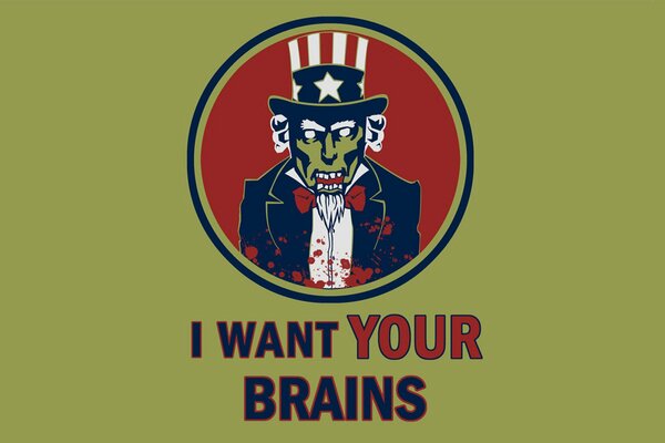 Zombie uncle sam with the inscription