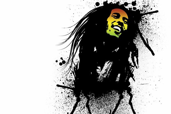 Graffiti de Bob Marley en couleurs vives