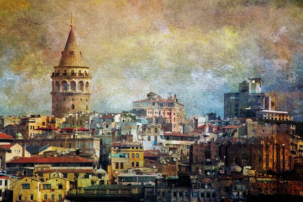 La ville d Istanbul dans les couleurs nuageuses