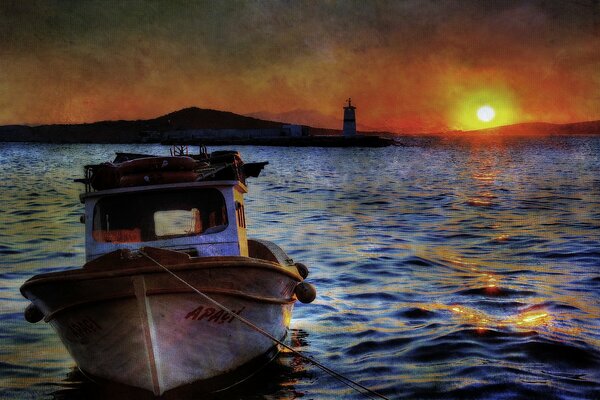 Boat on the river against the sky