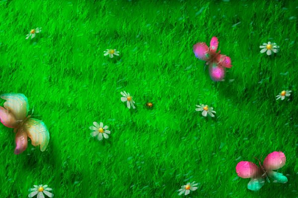 Butterfly field style background