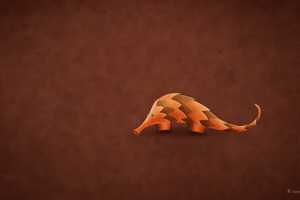 Yellow pangolin on a dark background