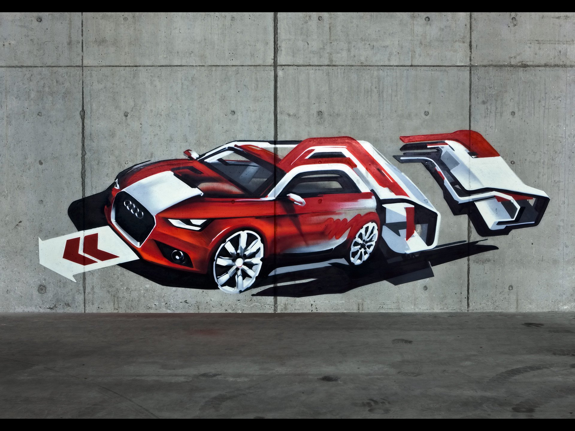 graffiti audi pared textura coche dibujo