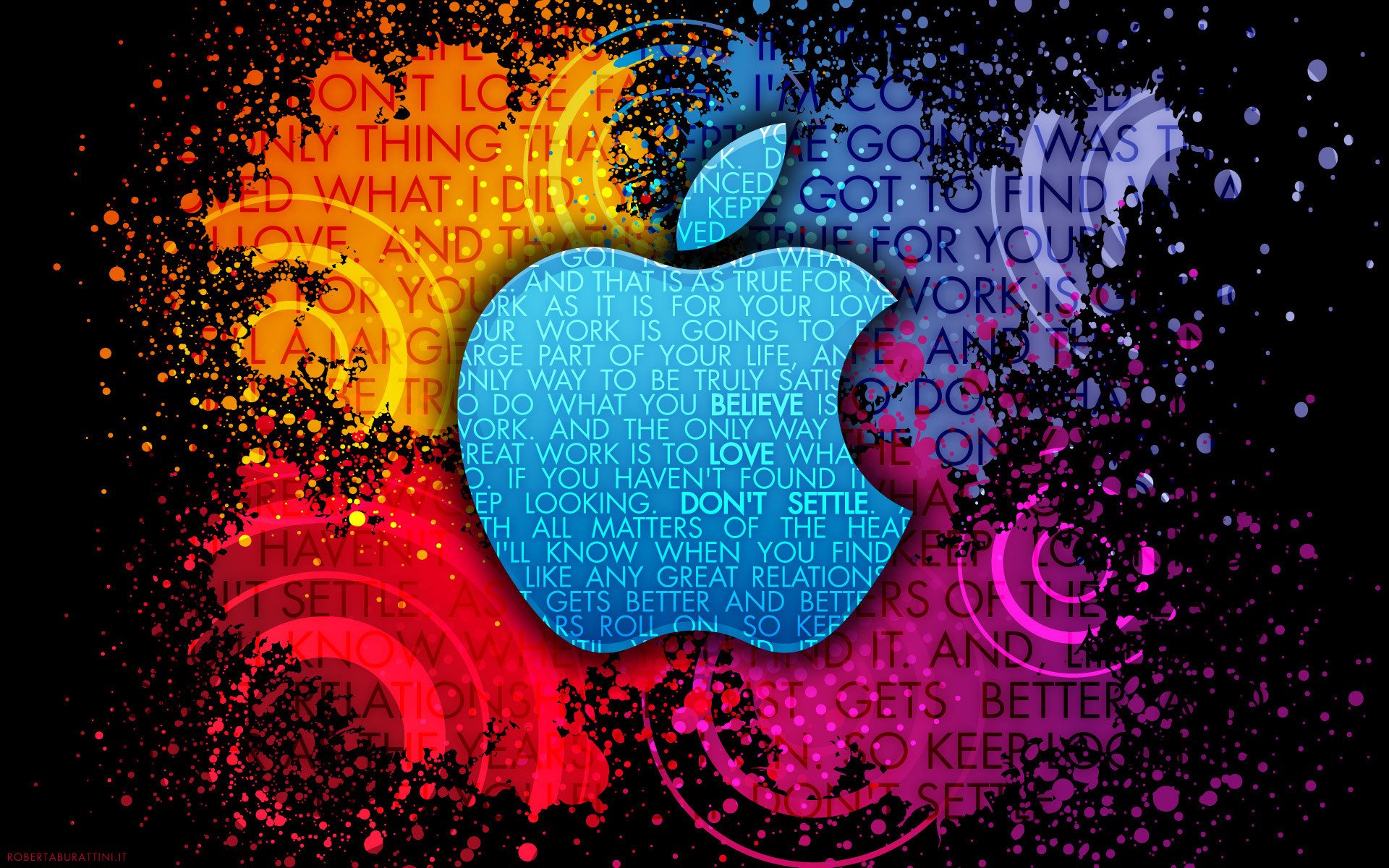 manzana steve jobs estilo pintura frases palabras puntos patrones marca logotipo signo colores puntos modelos marca logotipo 1920x1200