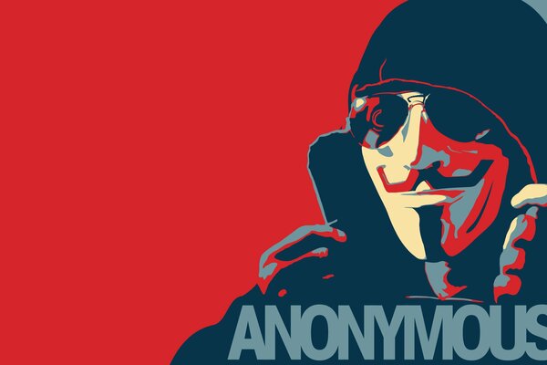 Stilvoller Anonymous mit Kapuze und Brille