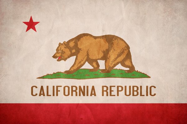 California Flag walking bear