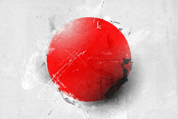 Bandera de Japón blanco con rojo